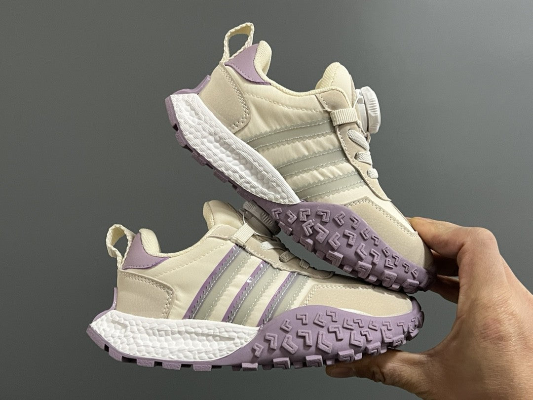 Adidas lock buckle children's dad sports shoes" cream, purple"