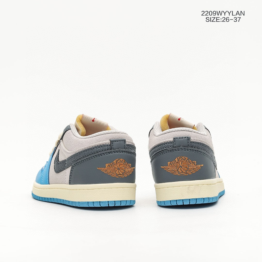 Jordan low-top hook series" Cream, gray, sky blue"