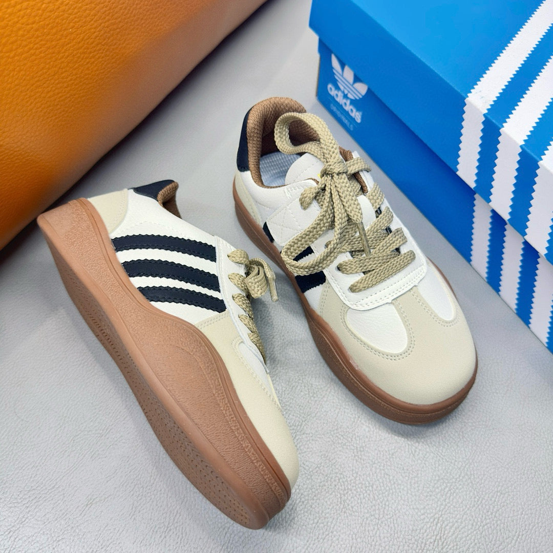 Adidas third generation children's German training shoes" white, gray, navy"