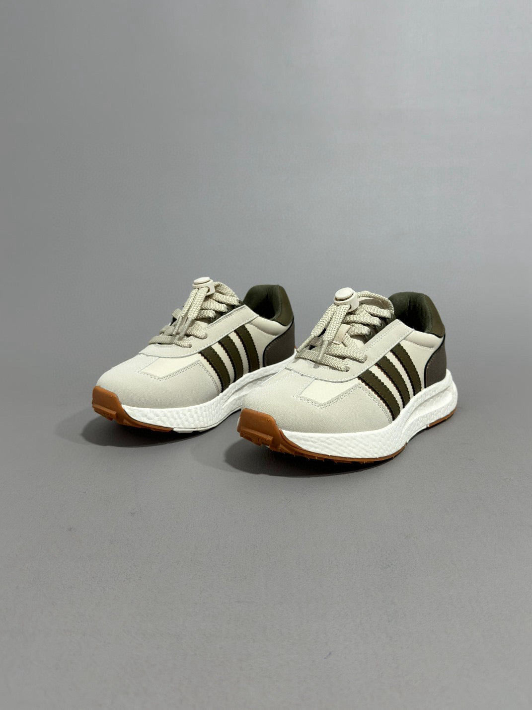 Adidas Popcorn Running Shoes" gray, dark olive green"