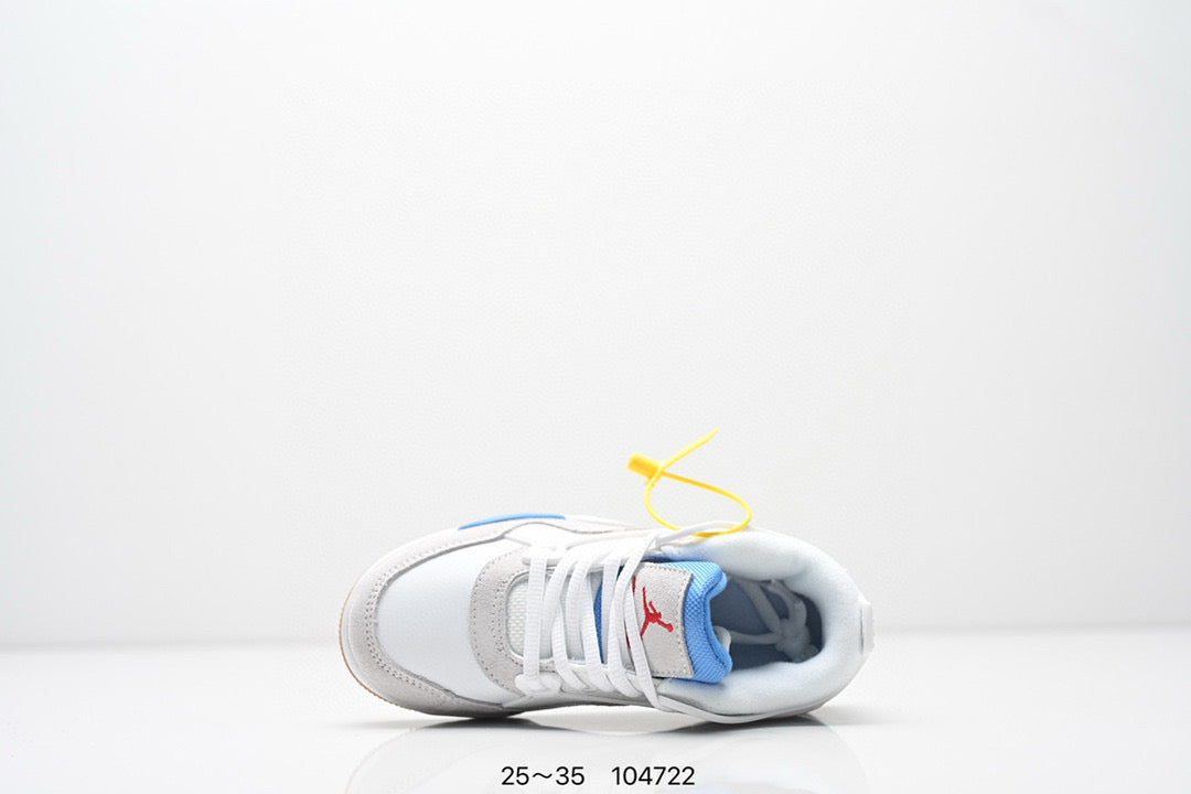 Jordan 4 low-top air cushion basketball shoes" white, blue"
