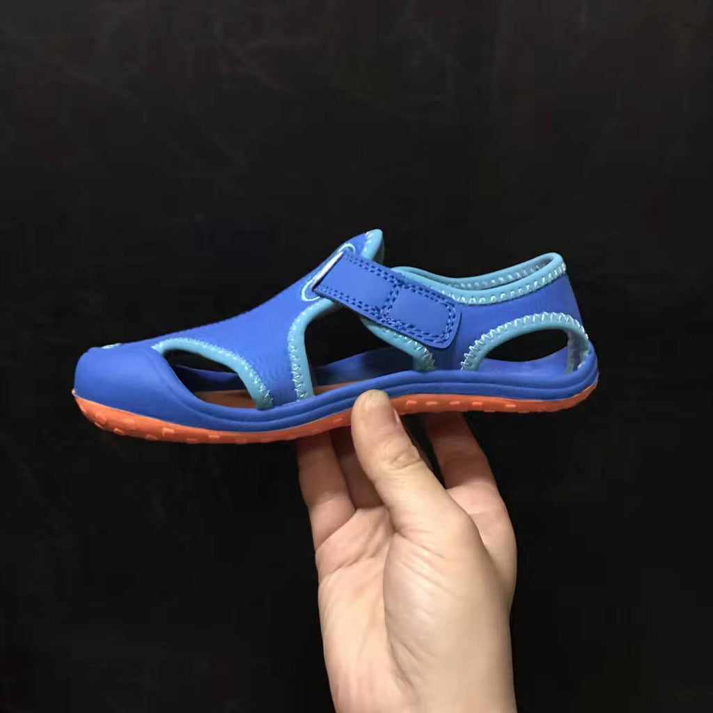 Nike children's closed toe sandals " blue"