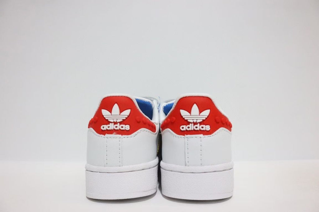 Shell toe two-layer cartoon children's shoes" white, yellow"