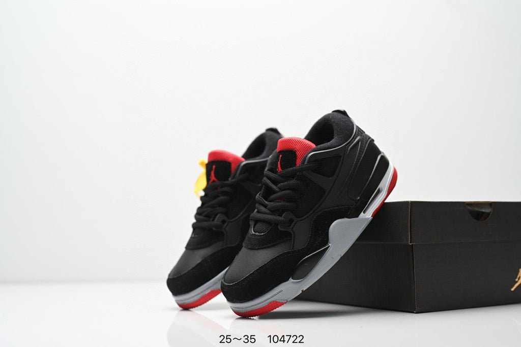 Jordan 4 low-top air cushion basketball shoes" black, gray"