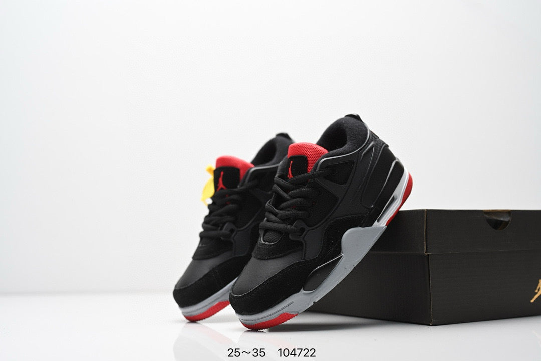 Jordan 4 low-top air cushion basketball shoes" black, gray"