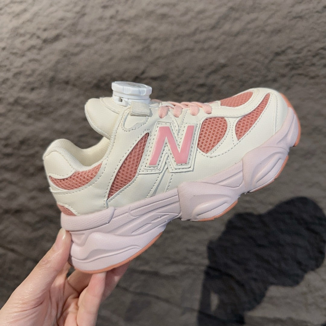 NB9060 rotating button children's shoes" cream, pink"