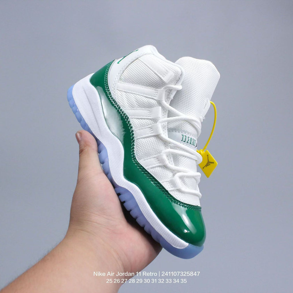 Joe 11 high-top high-quality children's shoes" basketball" white, green"