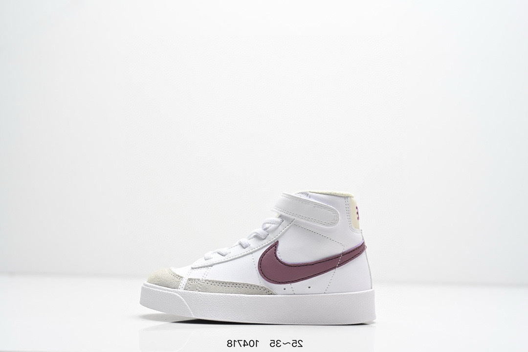 Nike Trail Blazers High-Top Velcro Kids Shoes" white"