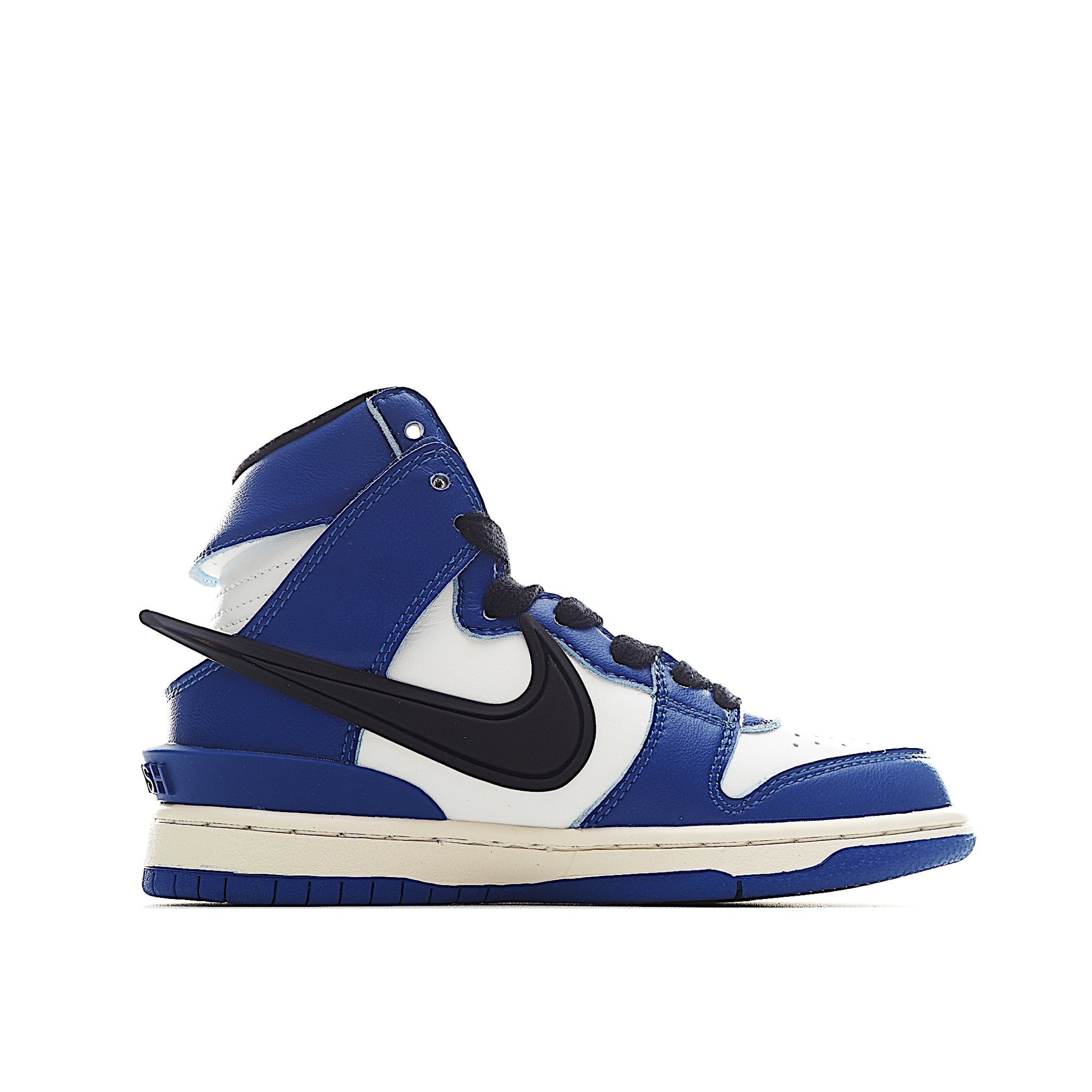 Nike Dunk High Top Swoosh " white, blue"