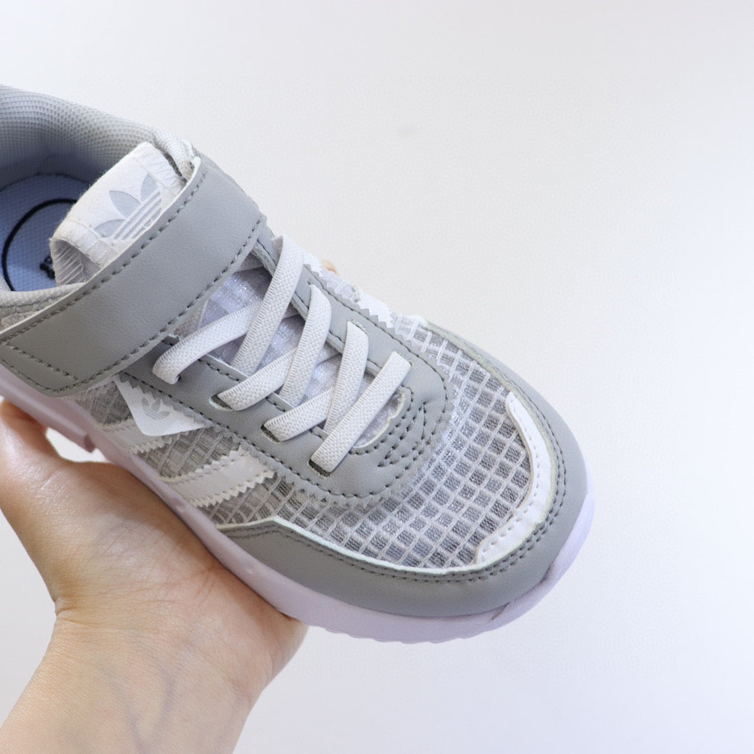 Adidas clover lightweight soft sole" white, gray"