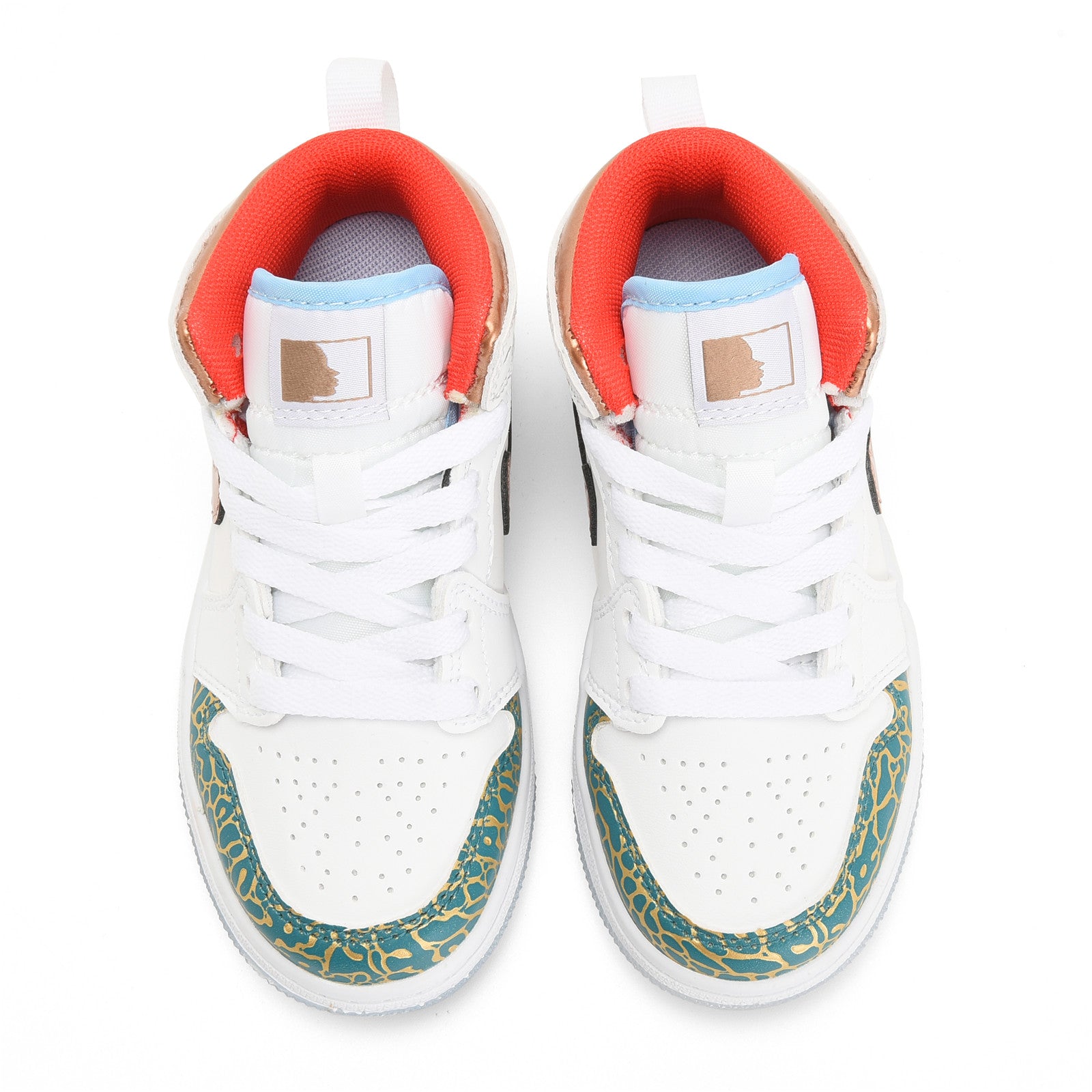 AJ-127" white, brown, green"
