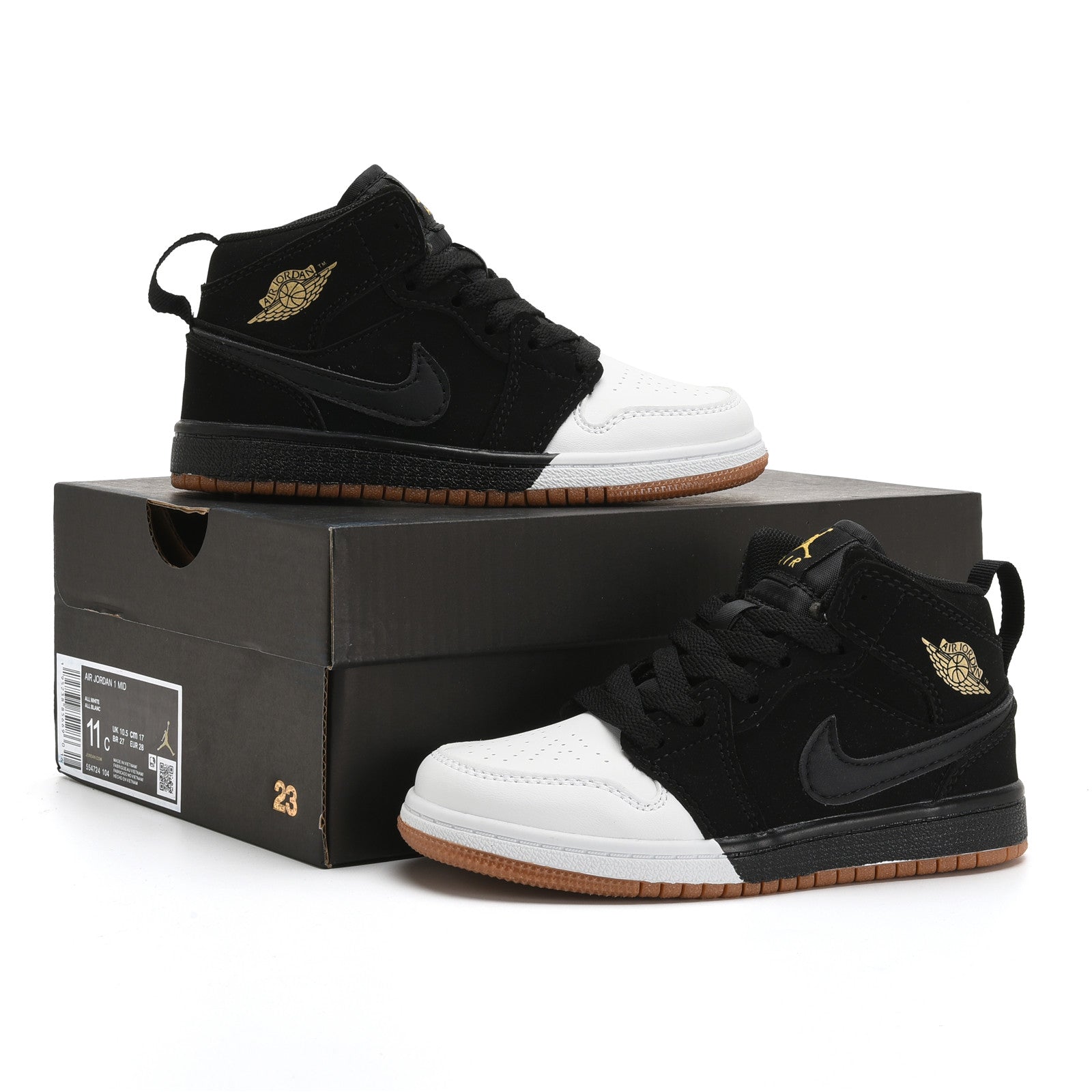 AJ-127" white, black"