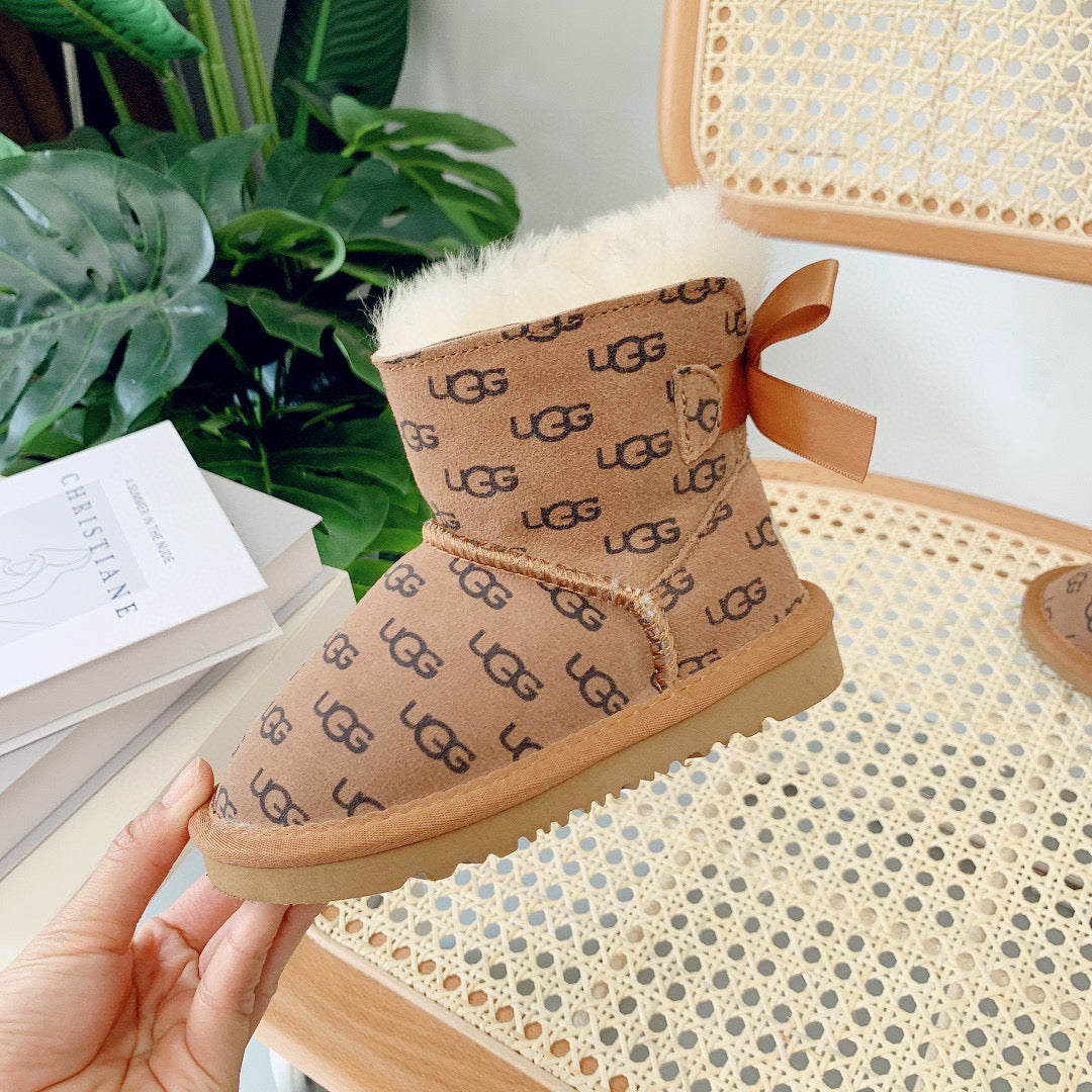 UGG co-branded wool integrated snow boots" brown"