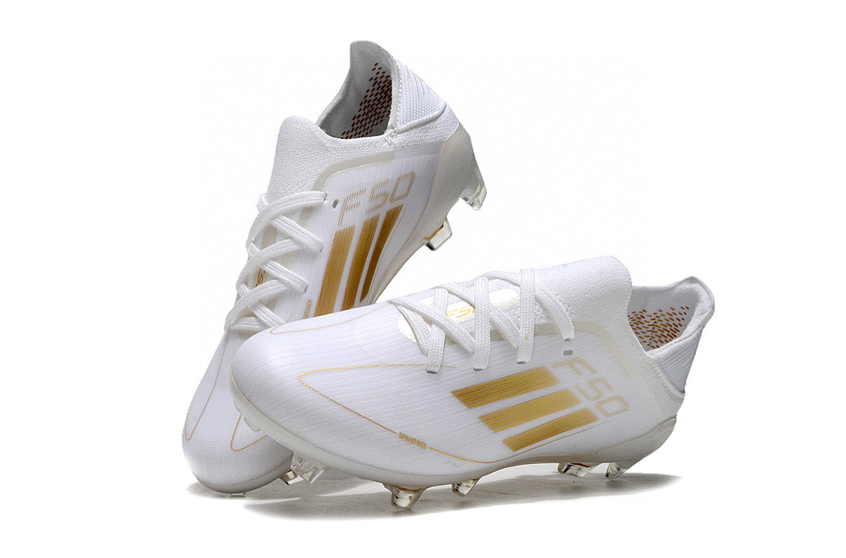 Adidas F50 knitted waterproof football shoes" white"