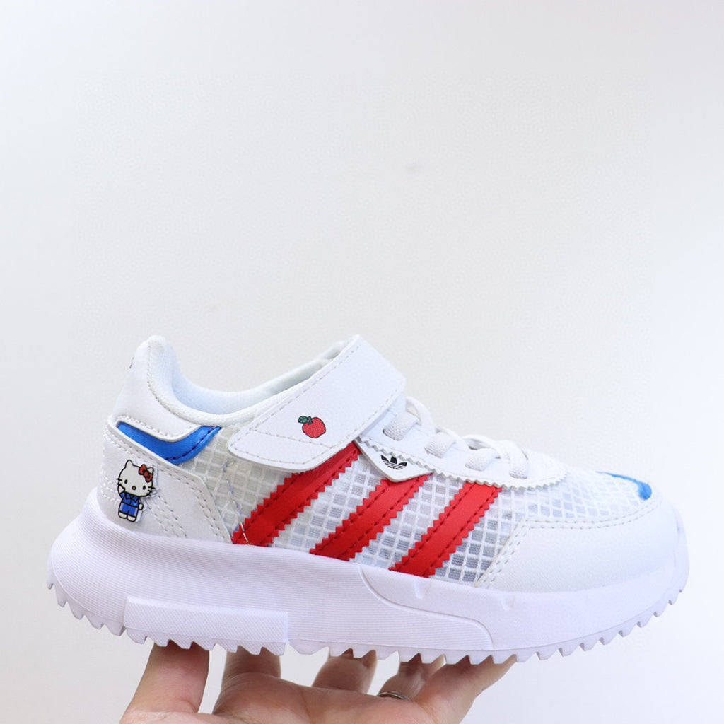 Adidas clover lightweight soft sole" white, red"