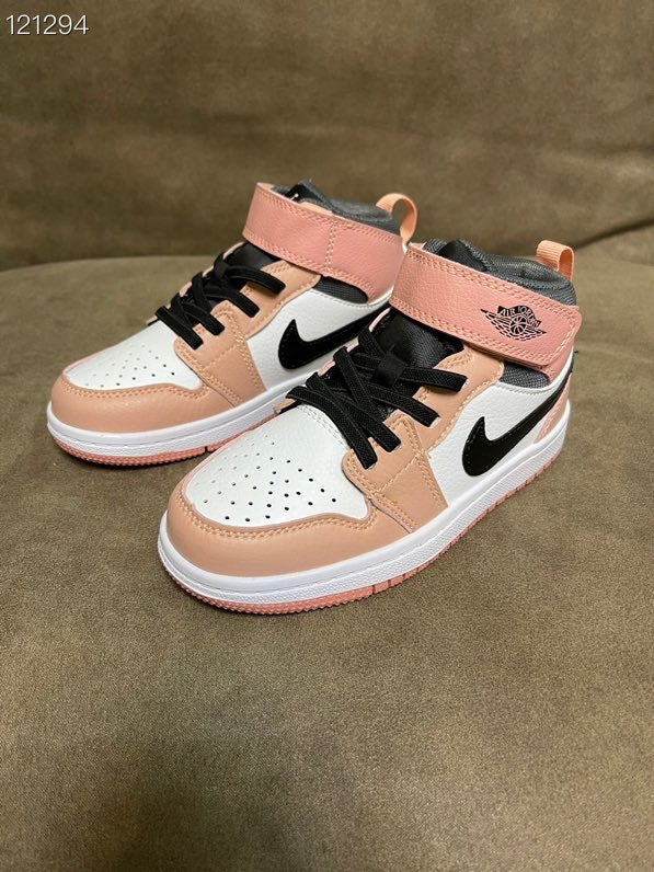 Joe's high-top Velcro children's shoes" white, and peach"