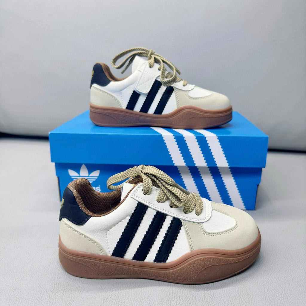 Adidas third generation children's German training shoes" white, gray, navy"