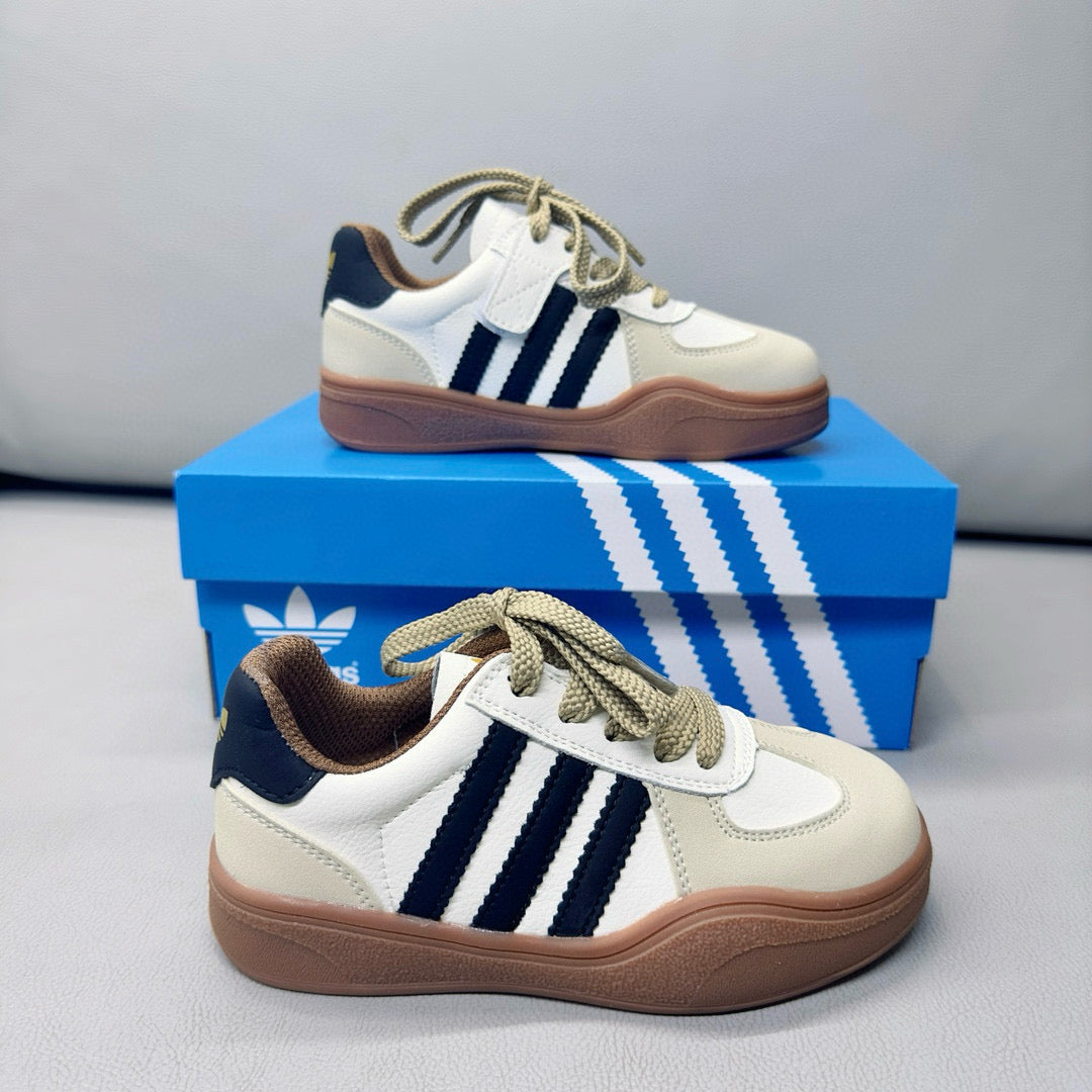 Adidas third generation children's German training shoes" white, gray, navy"