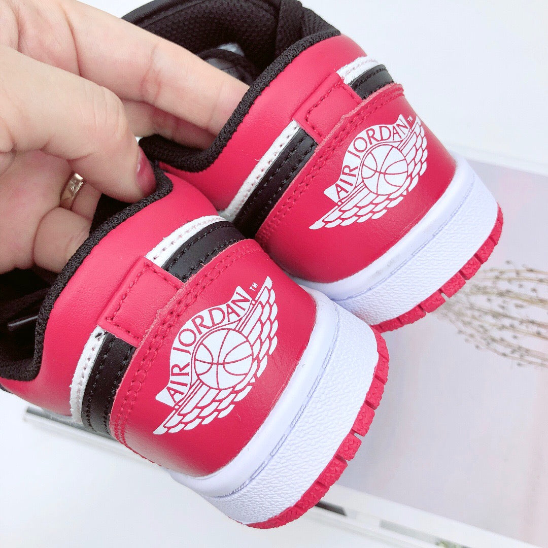 Joe 1 low-top elastic buckle parent-child shoes" black, white, pink"