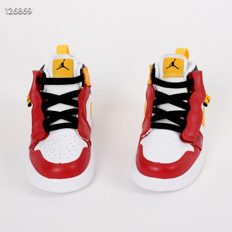 Jordan high top elastic band" red, yellow, white"