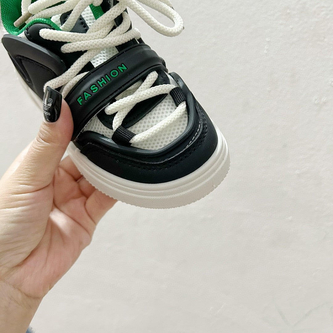 AD Velcro children's casual sneakers" black, green"