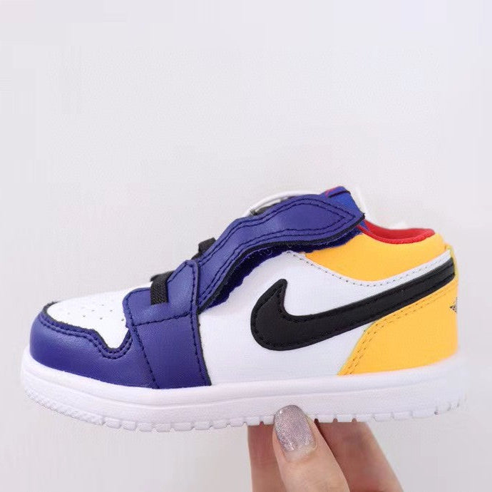 Jordan low top elastic band" white, yellow, blue"