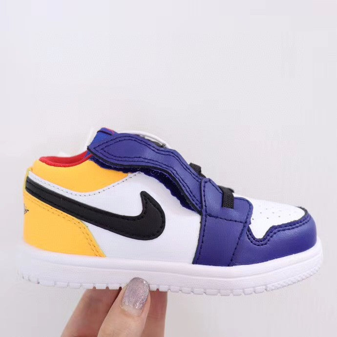 Jordan low top elastic band" white, yellow, blue"