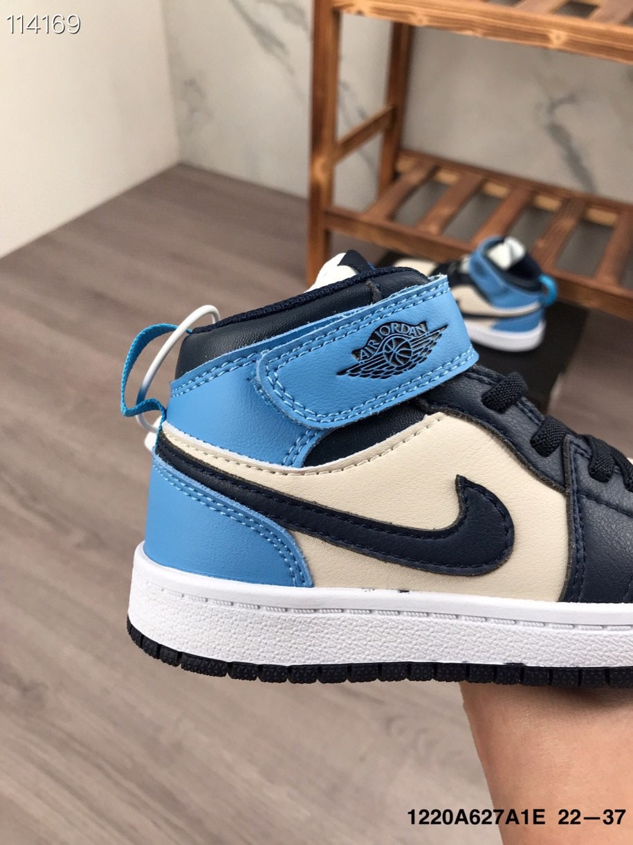 Joe's high-top Velcro children's shoes" white, black, blue"