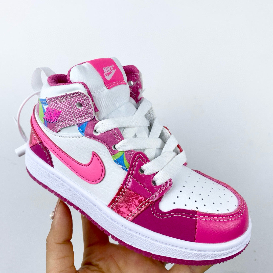 Joe 1 high top stitching" white, Pink, dark purple"