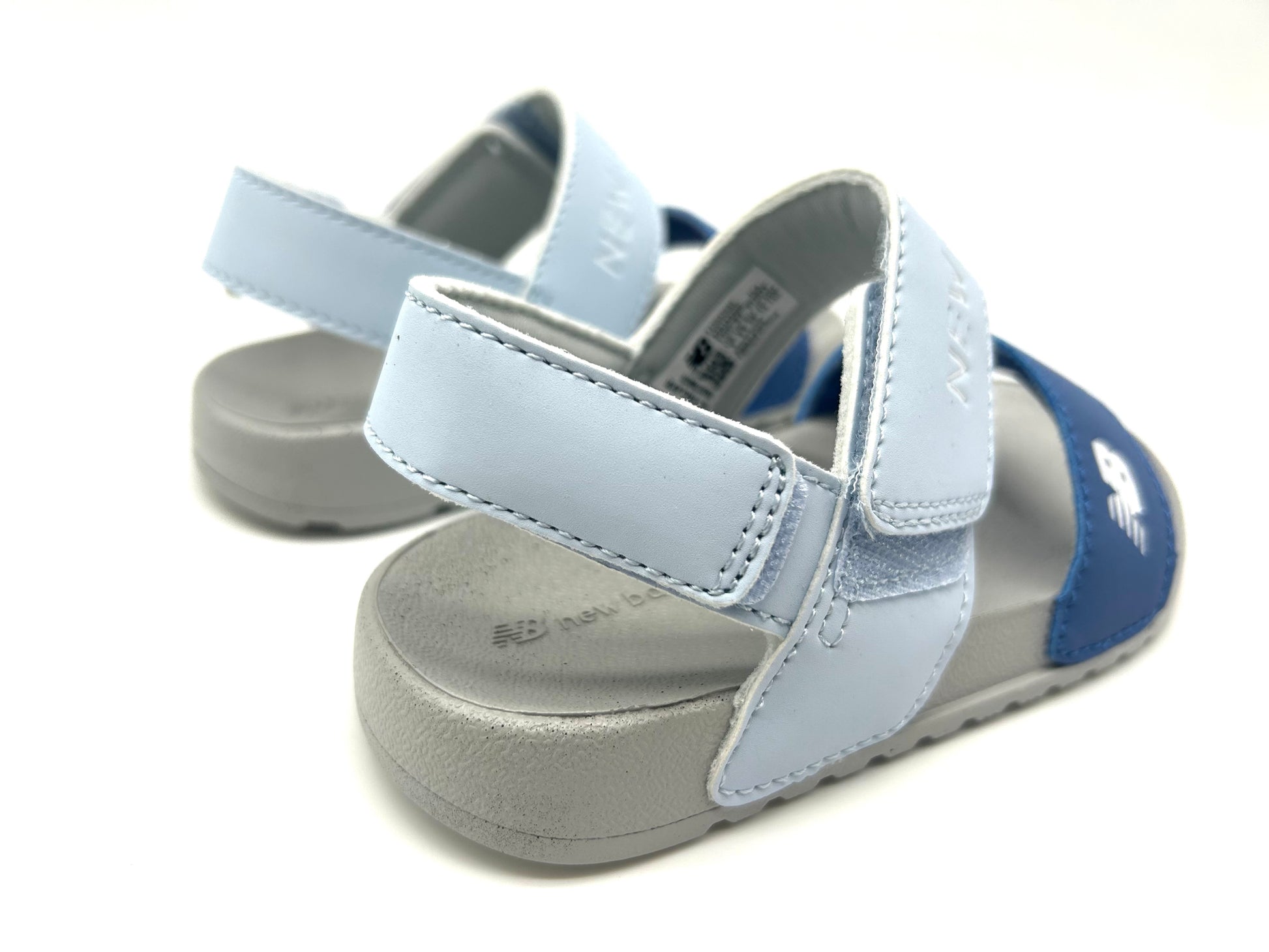 NB open toe sandals" light grey. blue, sky blue"