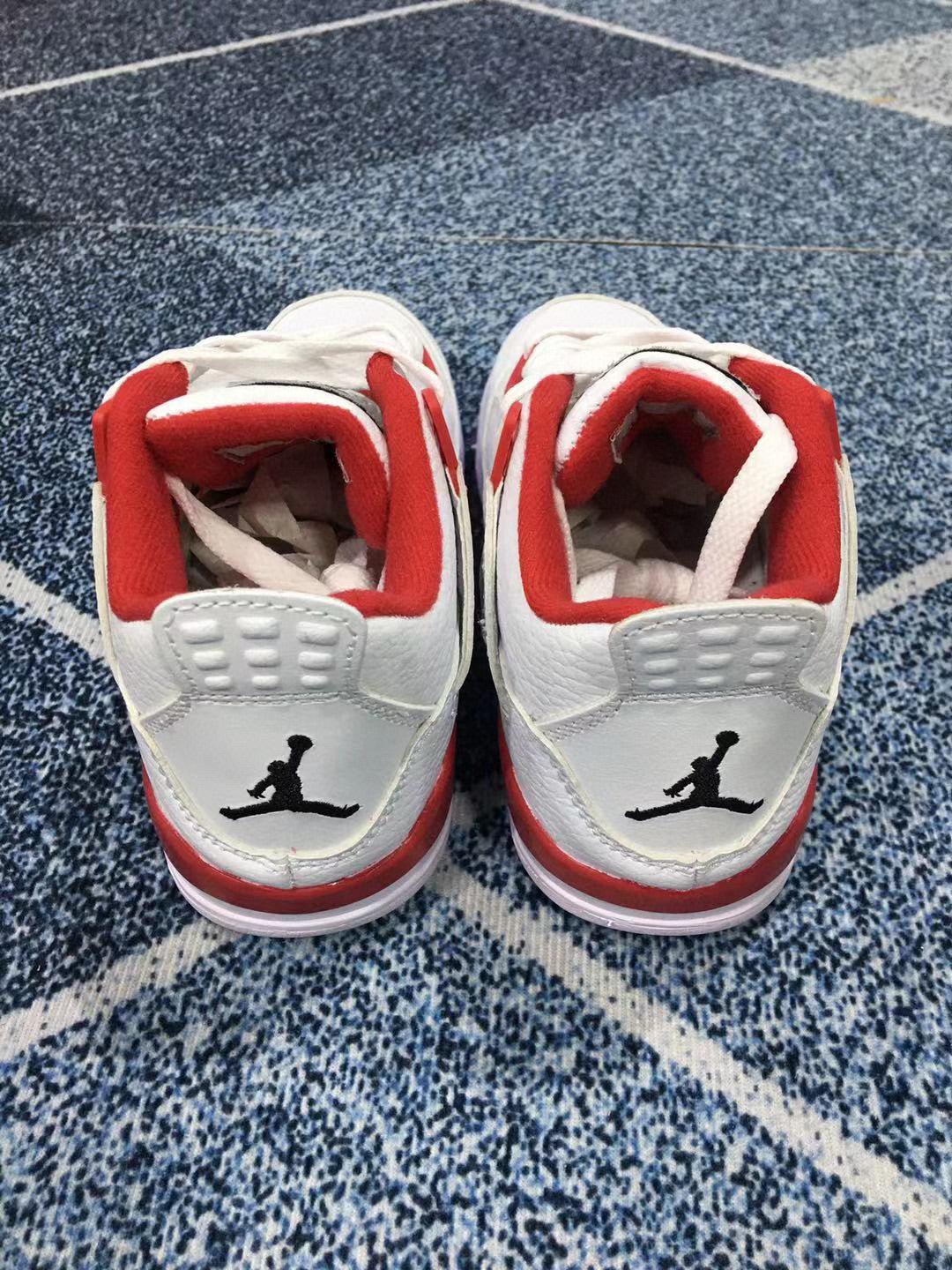 Jordan 4 children's sports shoes" white, red"