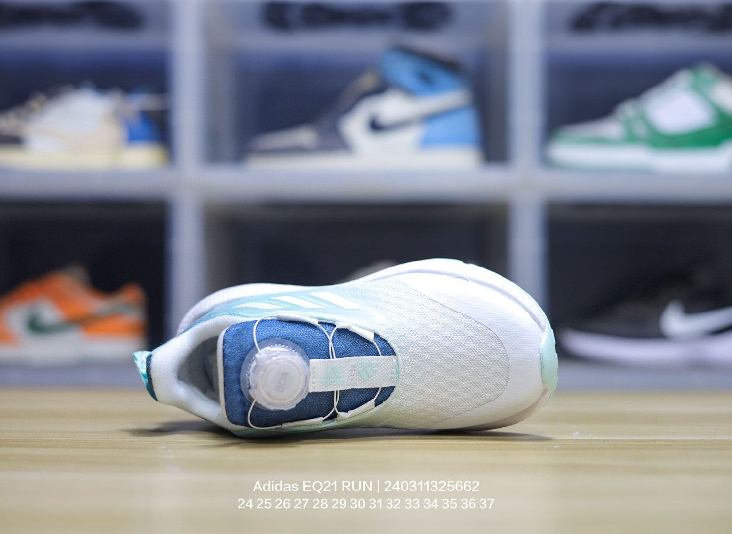 EQT Adidas popcorn lock shoes for children" white, sky blue"