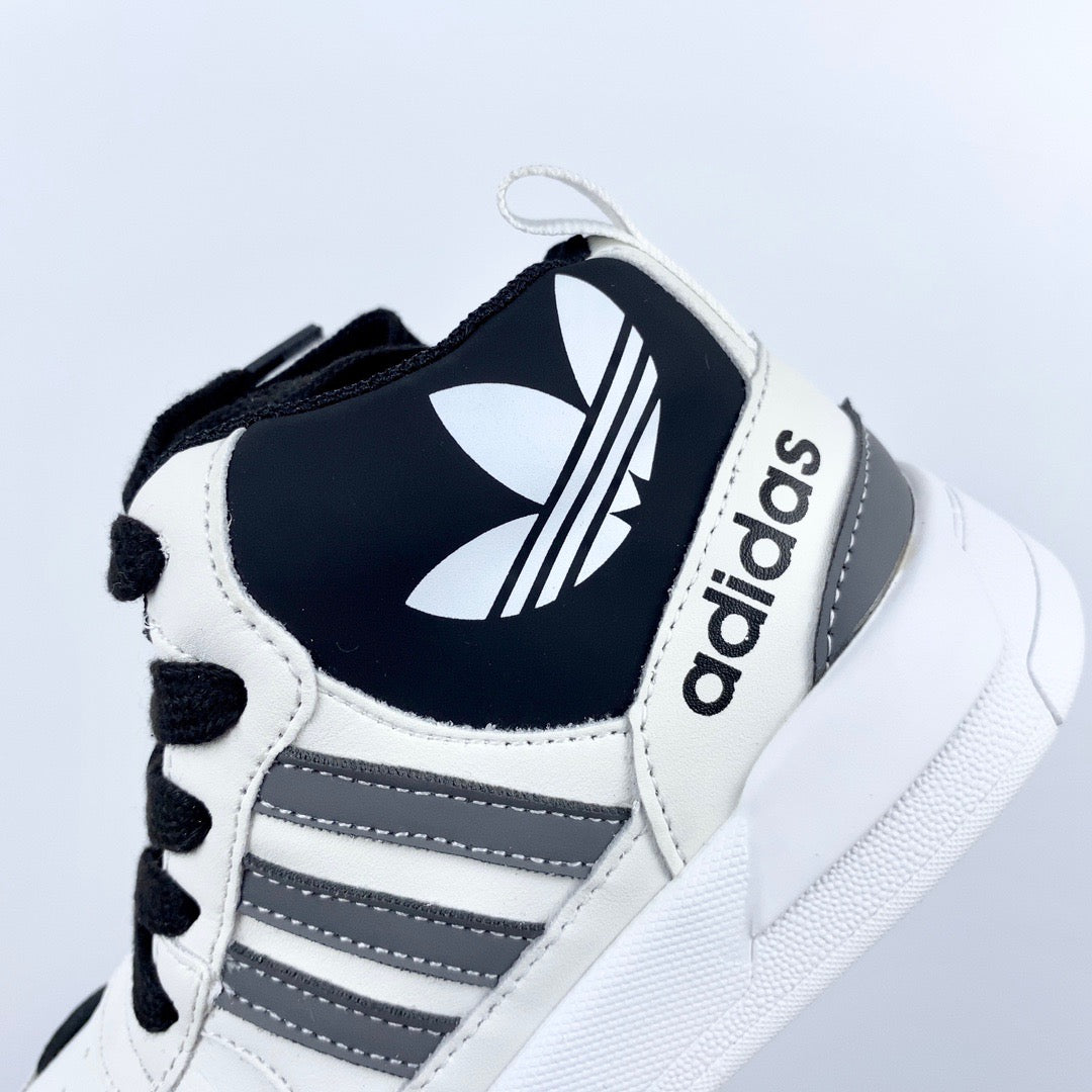 Adidas mid-section sneakers" white, black"