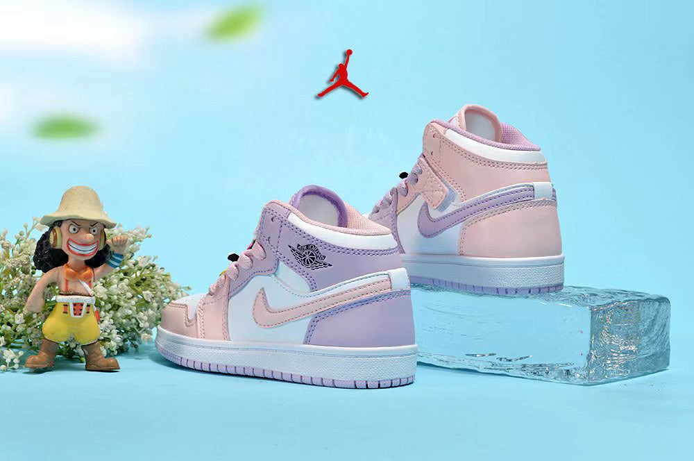 Jordan cartoon doll version children's shoes" rose, purple, white"
