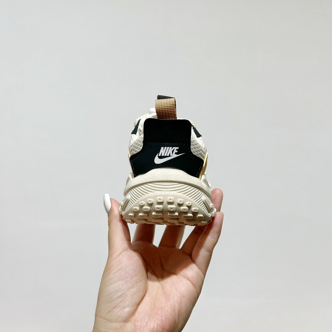 NK mesh drawstring children's tire shoes "Cream, Mustard Yellow"