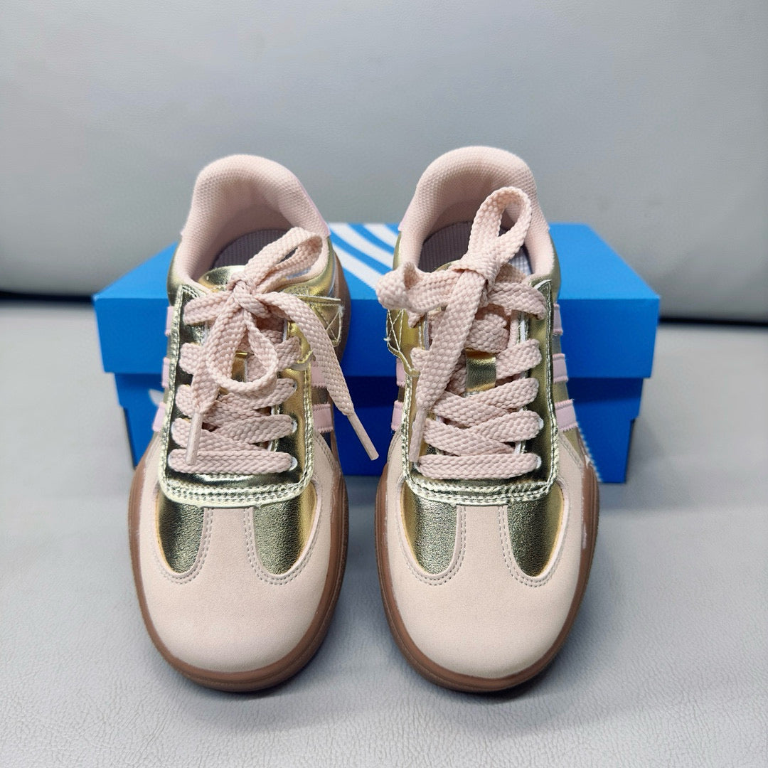 Adidas third generation children's German training shoes" pink, silver"
