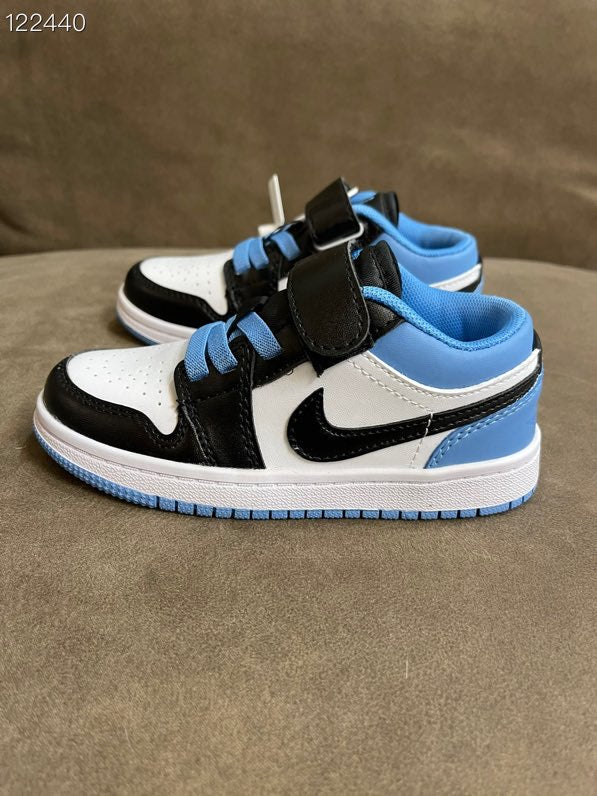 AIR JORDAN 1 low-top Velcro" white, black, blue"