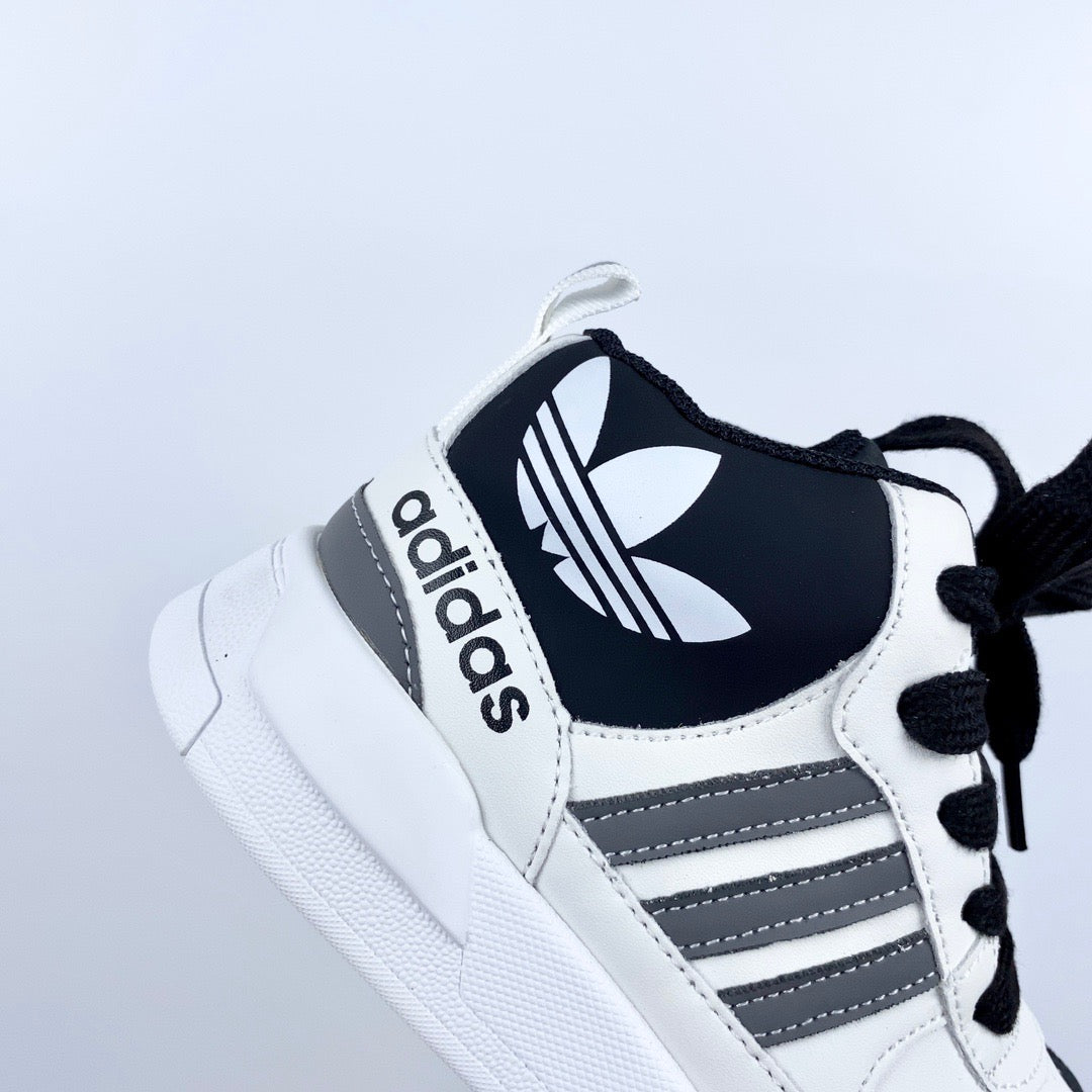 Adidas mid-section sneakers" white, black"