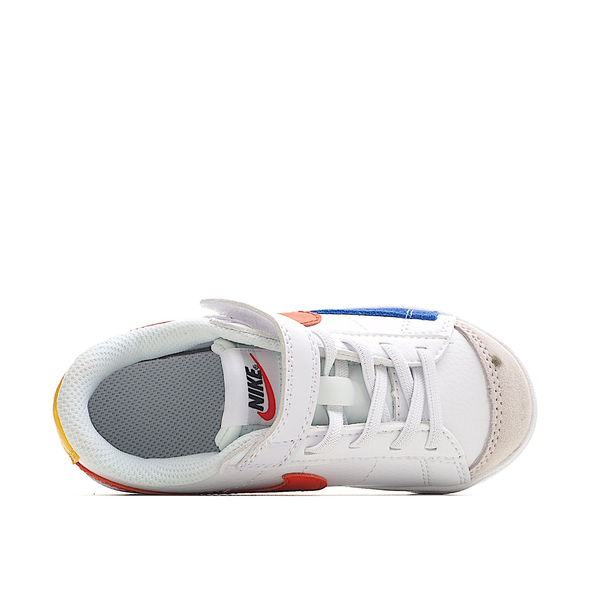 Trail Blazers Velcro Low-Top Kids Sneakers" white, blue, orange"