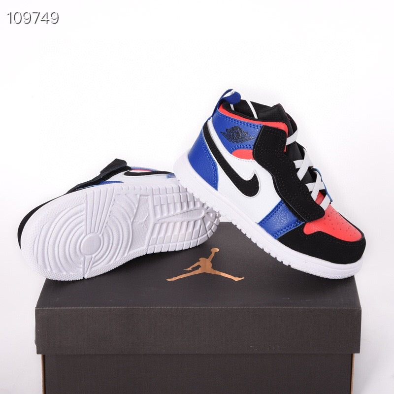 Jordan high top elastic band" white, blue, red"