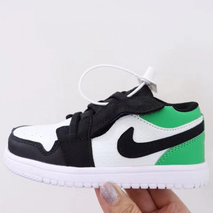 Jordan low top elastic band" white, black, green"