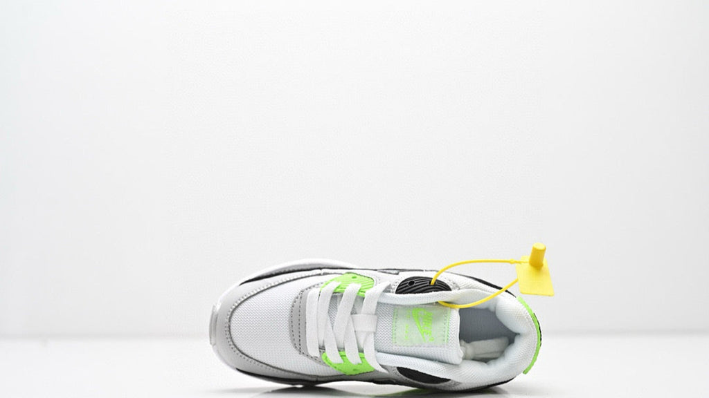 Cushion Children's Shoes " White, & lime green"