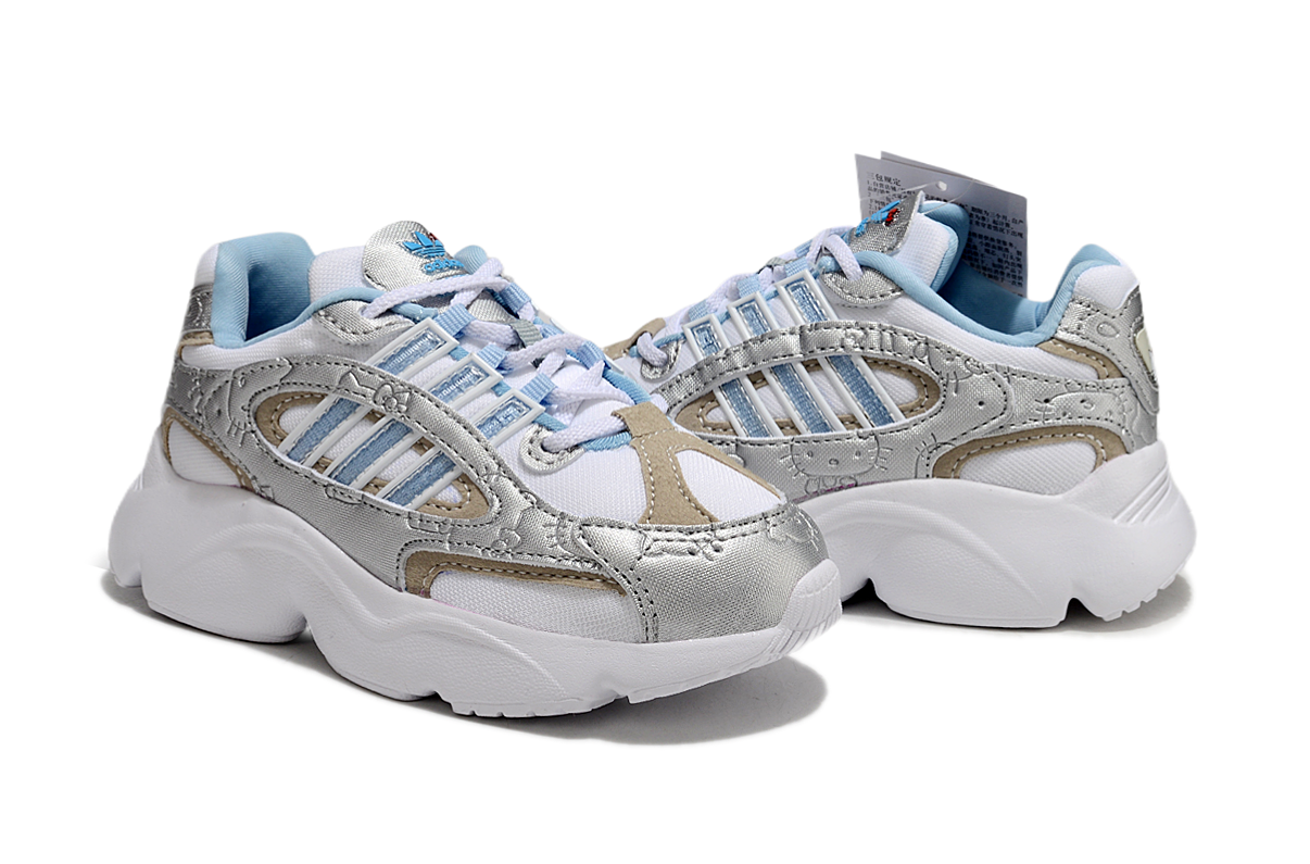 Adidas casual shoes "white and silver, light blue"