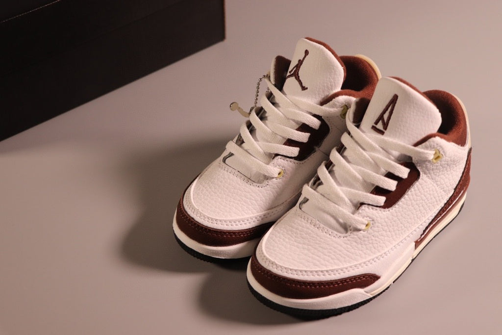 Jordan AJ3 children's shoes" white, dark brown"