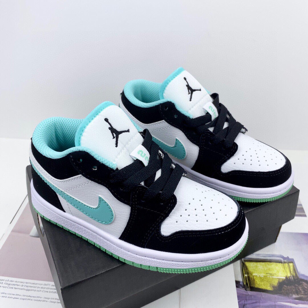 Joe 1 low-top children's shoes" black, white, mint green"
