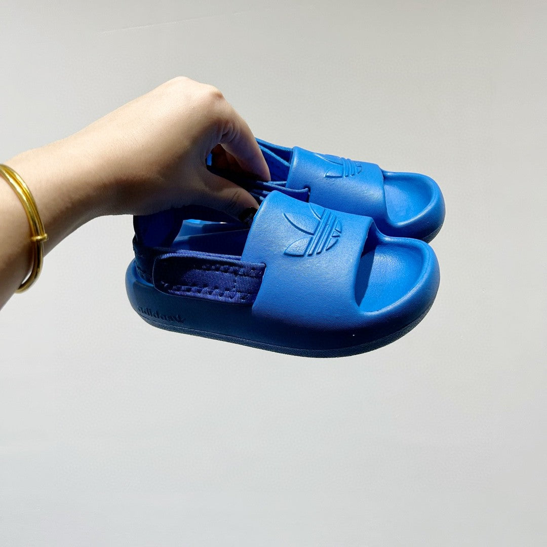 Adidas clover soft thick sole detachable two-wear children's sandals" dark blue"