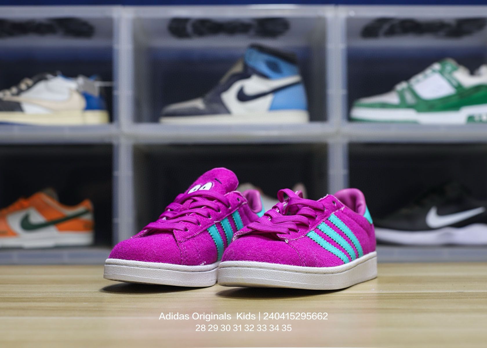 Adidas clover pig leather sneakers "dark pink"