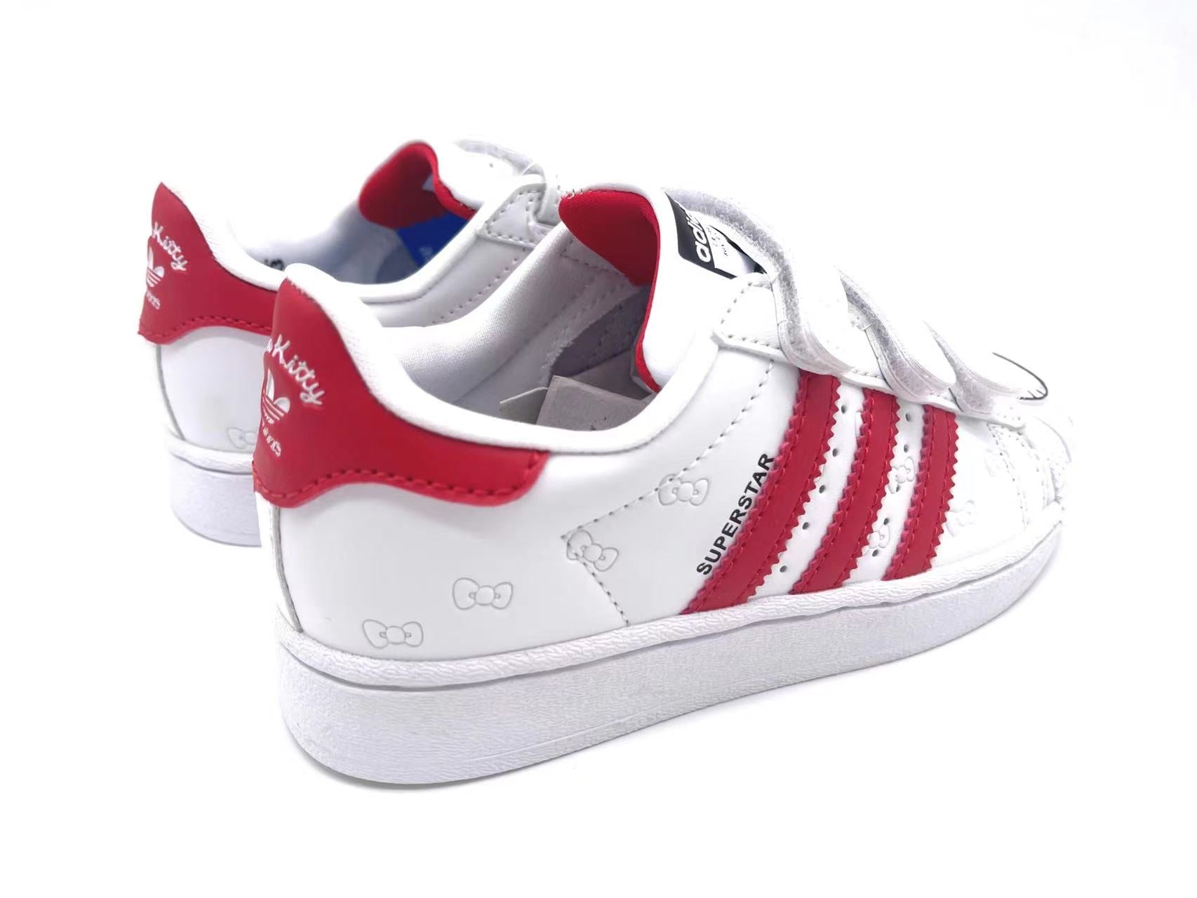 Adidas classic shell toe children's shoes" white, red"