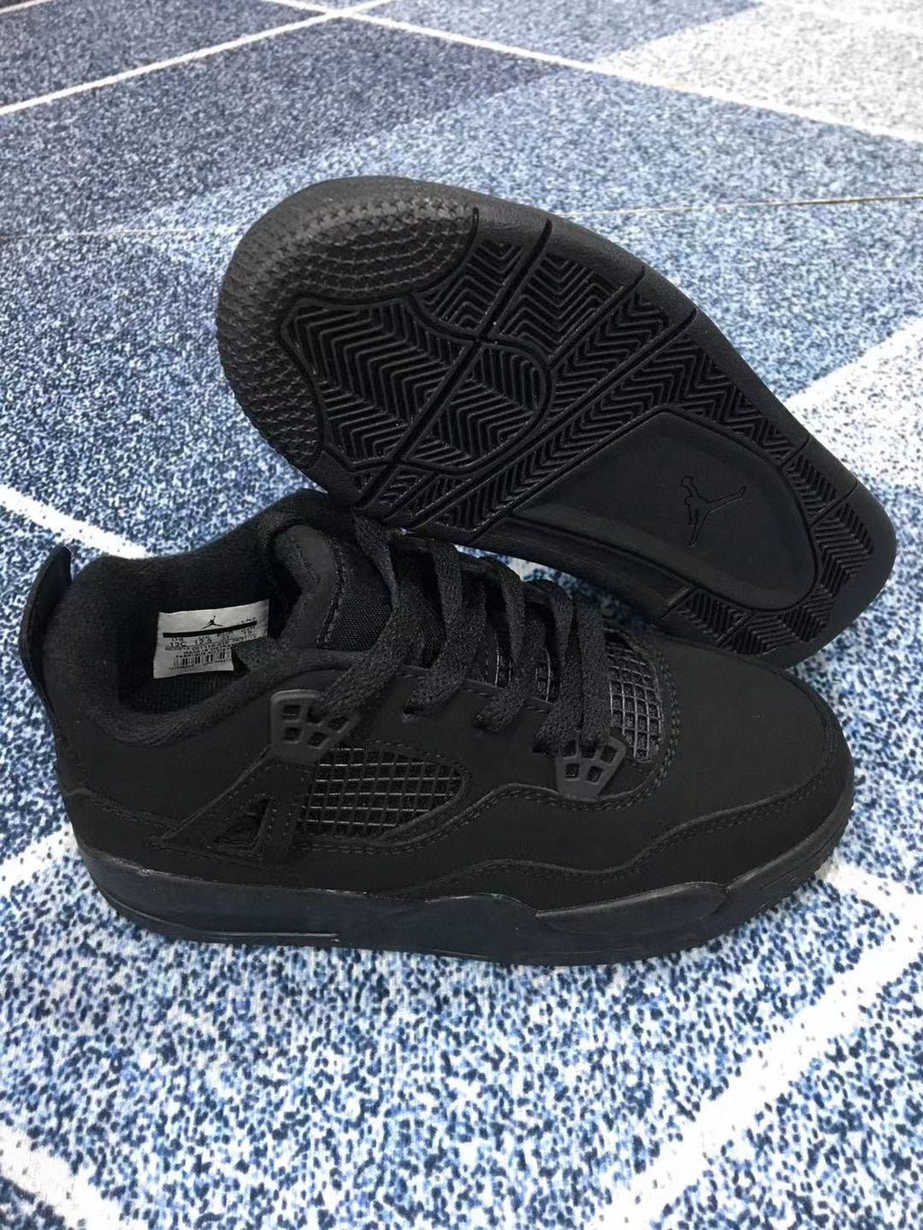 Jordan 4 children's sports shoes" black"