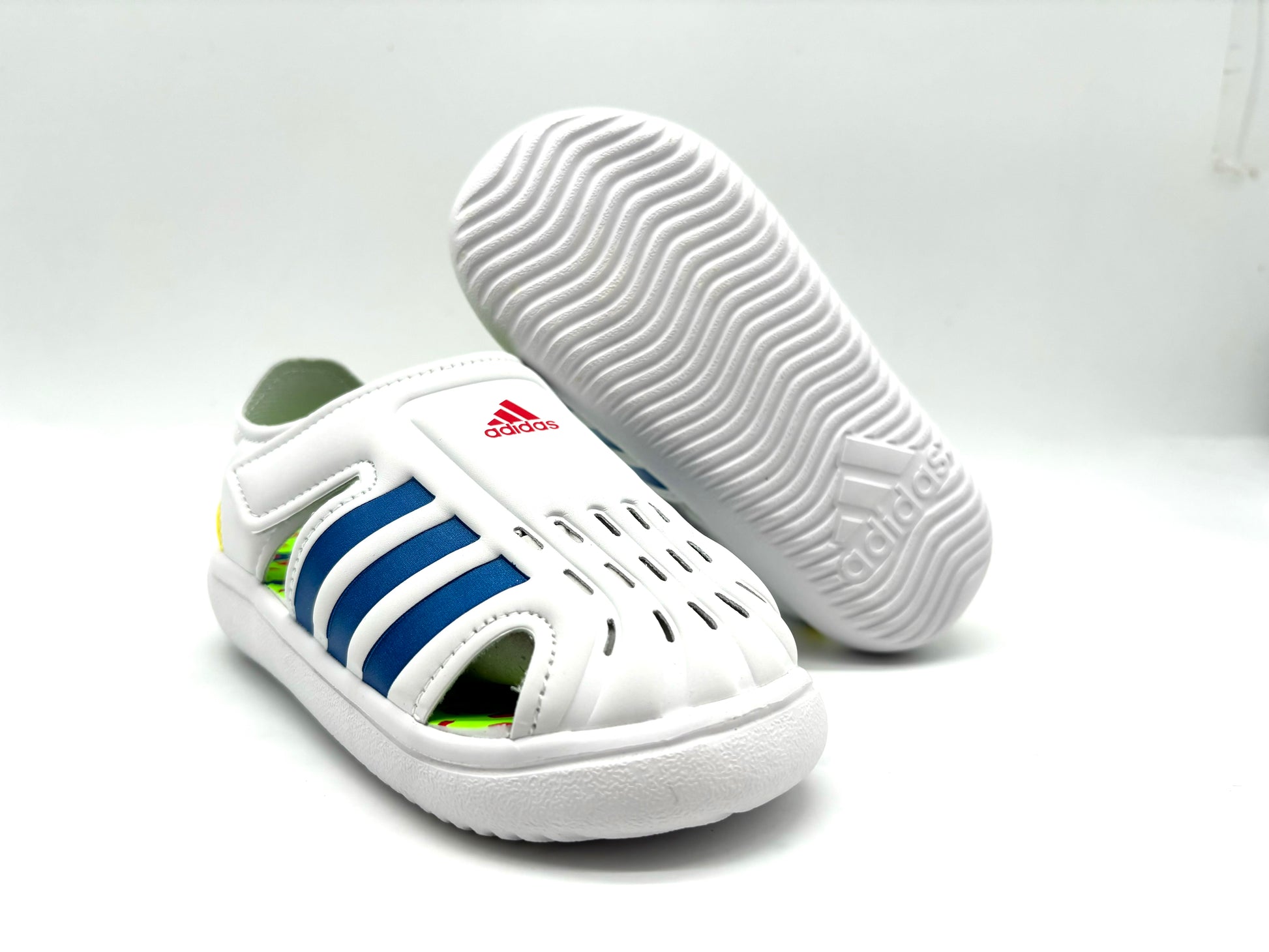 Adidas Seahorse III hole shoes" white, blue"